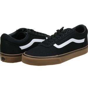 Vans Mens Size 9 Ward Sneaker, Black Canvas Gum Sole
